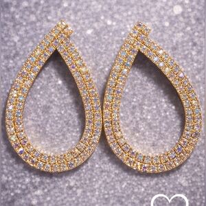 Gold Iridescent Teardrop Earrings